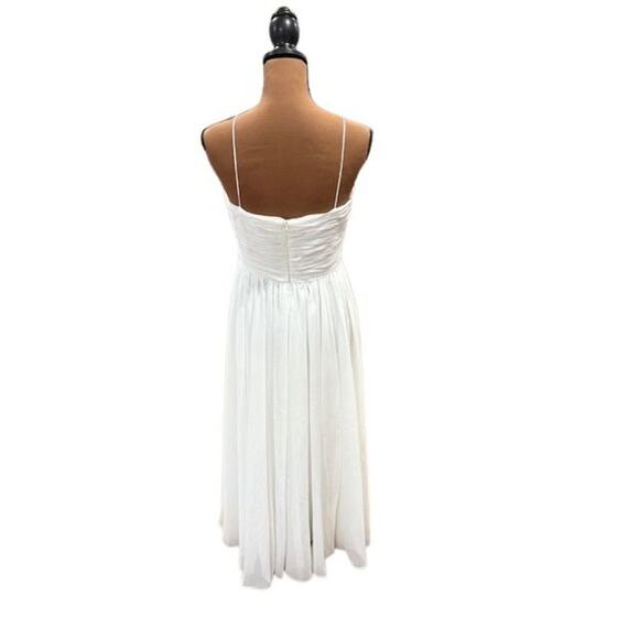 Mac Duggal White Faux Wrap Sleeveless Flowy Midi Dress – Size Small NWT - Picture 7 of 10